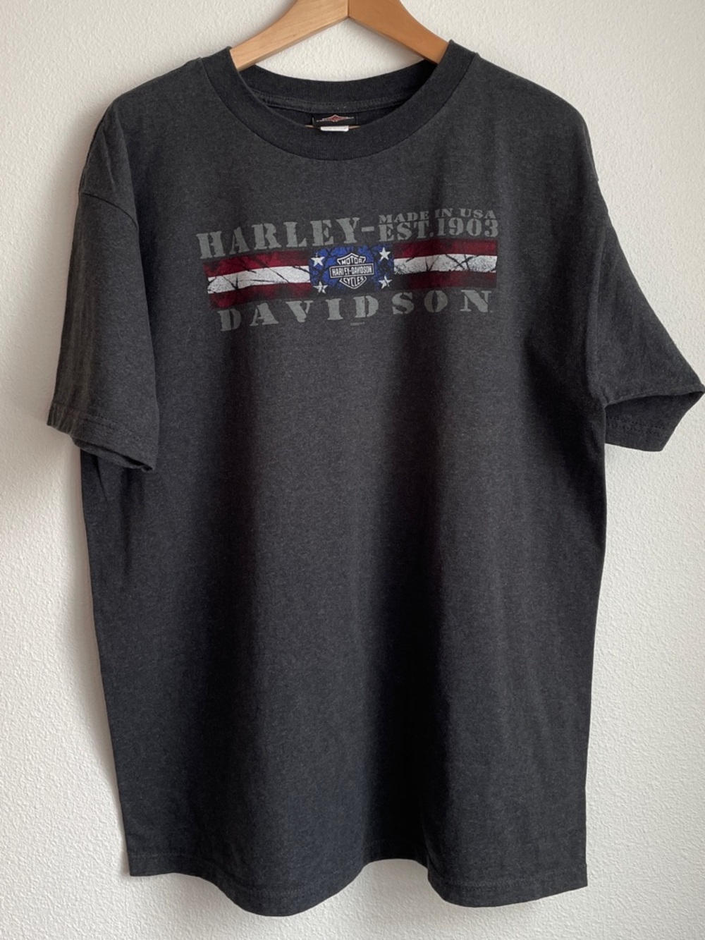Harley-Davidson 2000s American Flag accent Black Tee